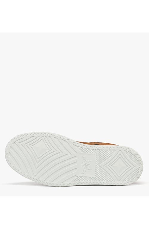 Mcm Multicolor Canvas And Leather Sneakers In Brown