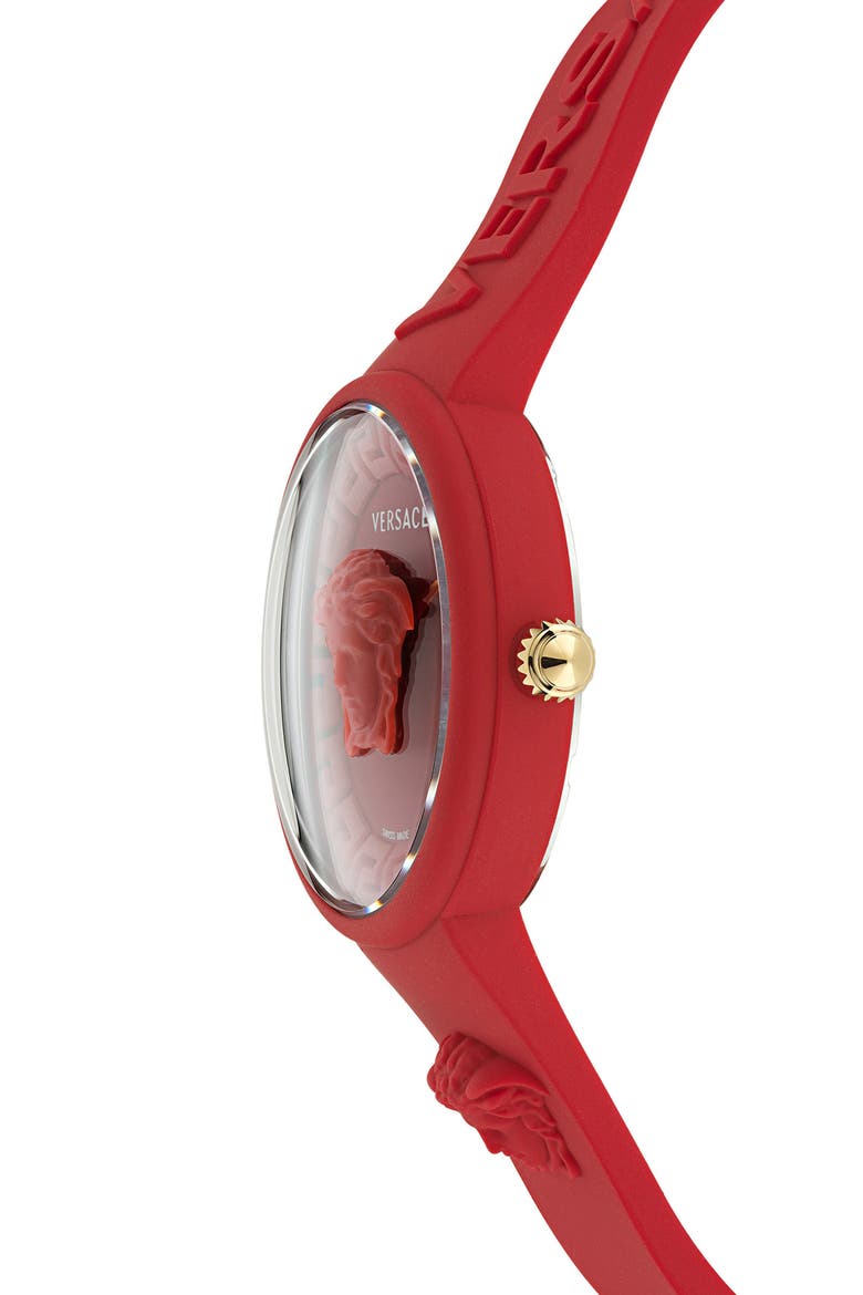 Medusa Pop Silicone Strap Watch, 39mm, Alternate, color, RED