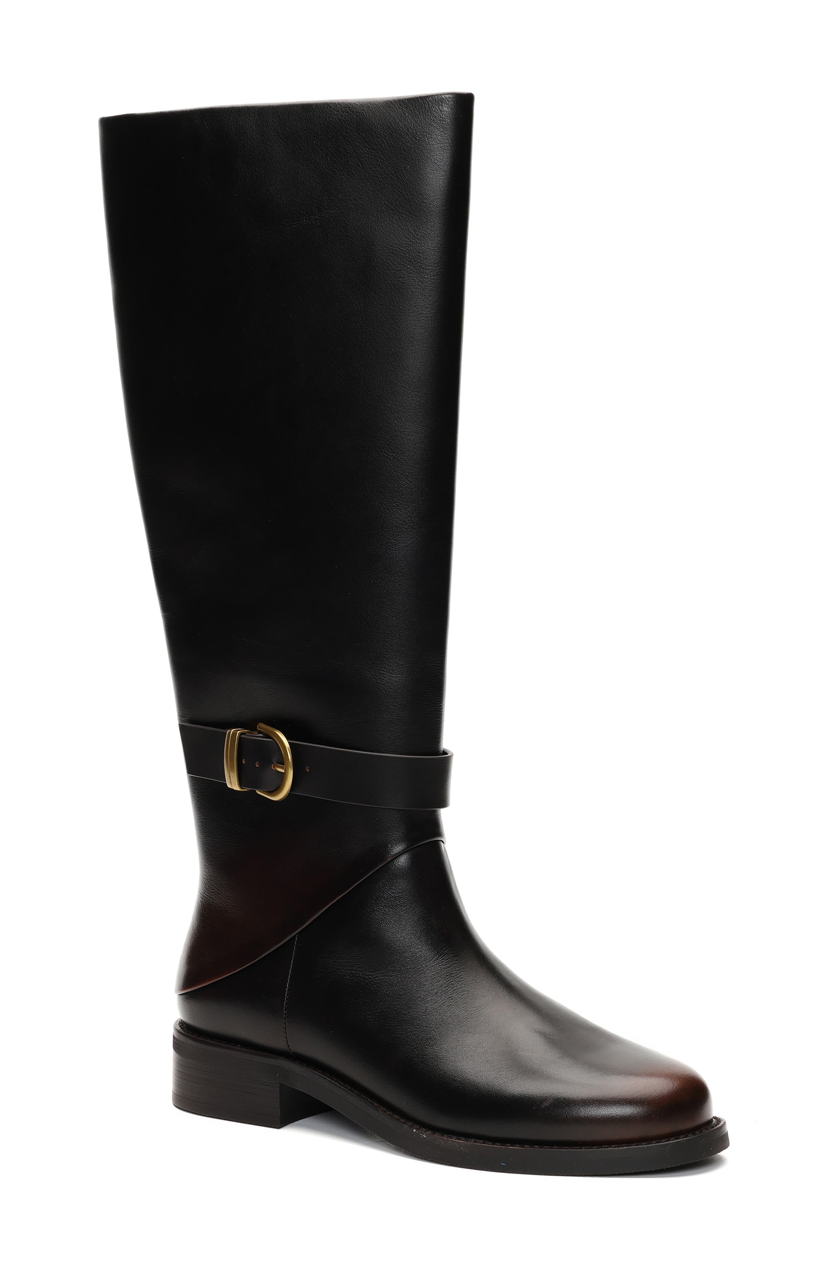 Joey Leather Riding Boot, Main, color, DARK BROWN LEATHER