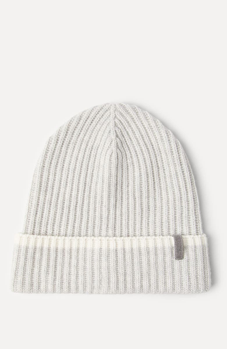 Brunello Cucinelli Knit beanie, Alternate, color, Light Grey