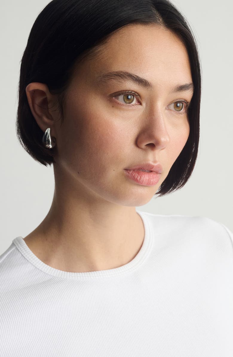 Brooklyn Industries Rib Stretch Cotton T-Shirt, Alternate, color, White