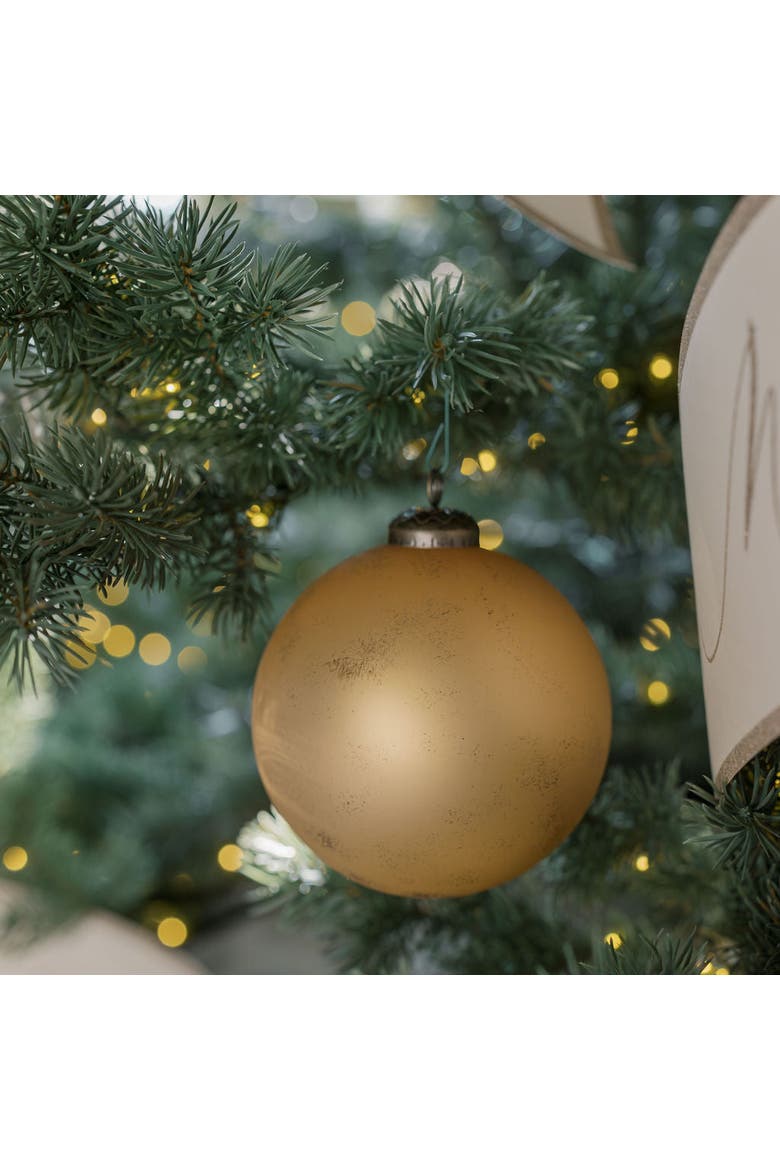 4" Matte Antique Gold Glass Ornament, Alternate, color, Gold