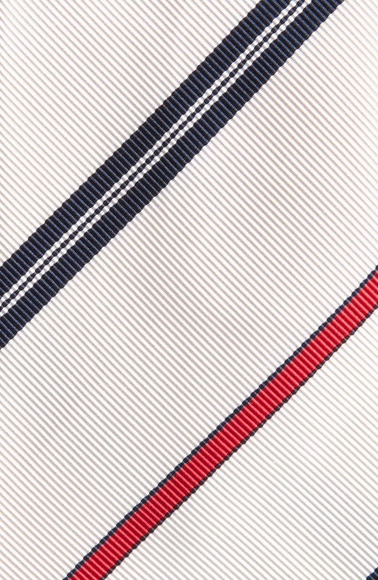 Thom Browne Classic Stripe Silk Cotton Tie, Alternate, color,
