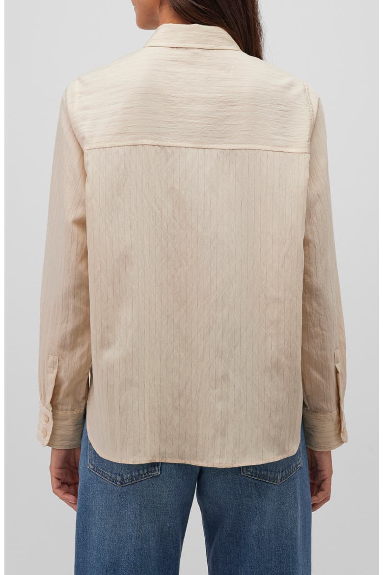 Stripe Poplin Button-Up Shirt, Alternate, color, COCONUT MILK STRIPE