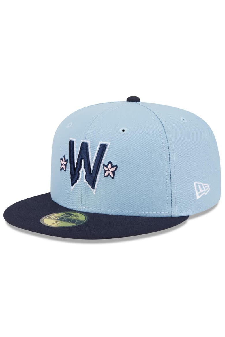 Men's New Era Light Blue/Navy Washington Nationals 2025 City Connect 59FIFTY Fitted Hat, Main, color, Light Blue