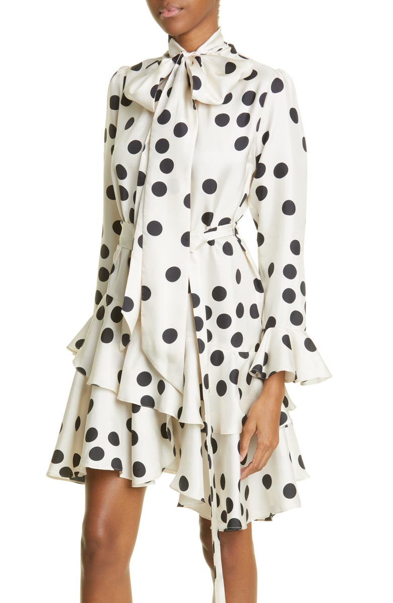 Zimmermann Confetti Polka Dot Long Sleeve Silk Minidress, Alternate, color,