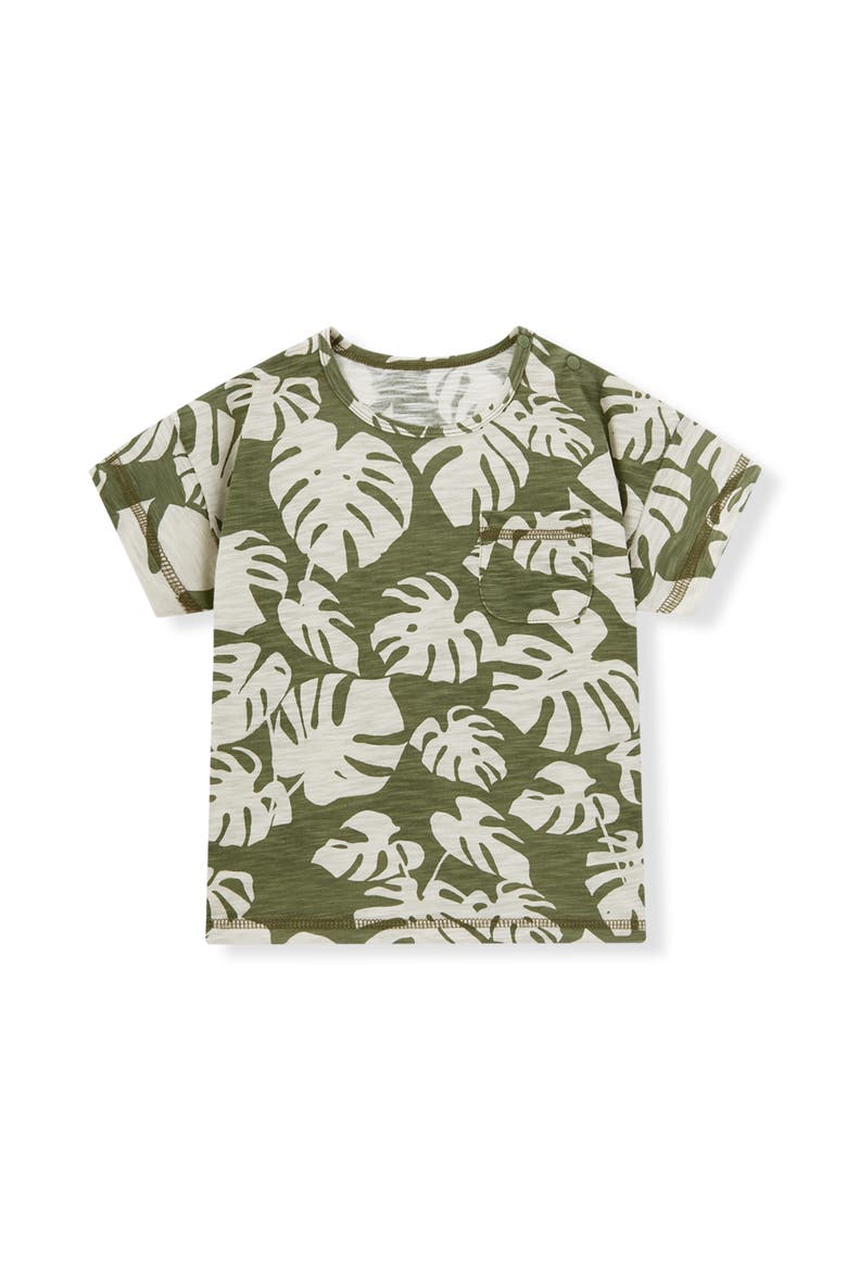 Slub Cotton Pocket Tee, Main, color, Island Leaf Silhouette