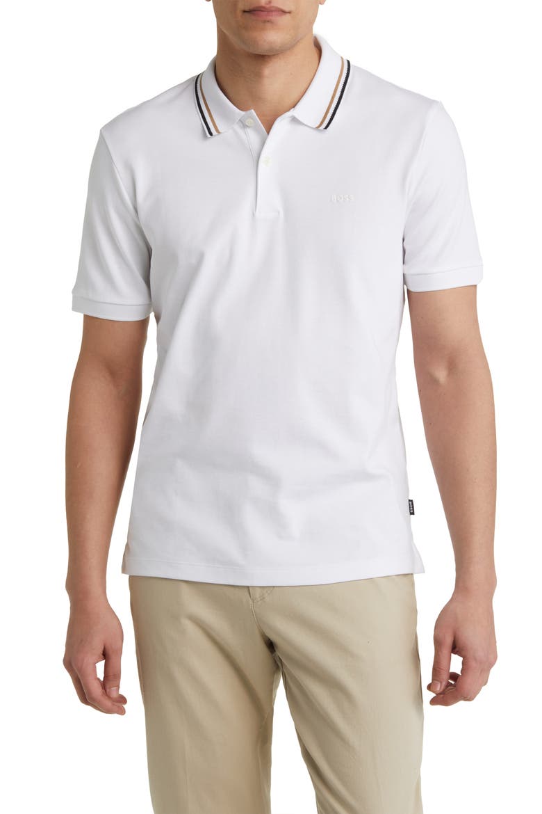 Penrose Tipped Polo, Main, color, WHT