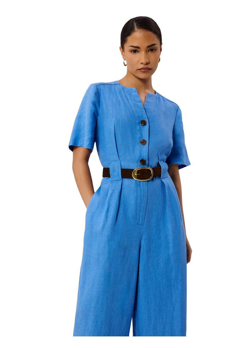 Fiona Linen Jumpsuit, Main, color, Blue