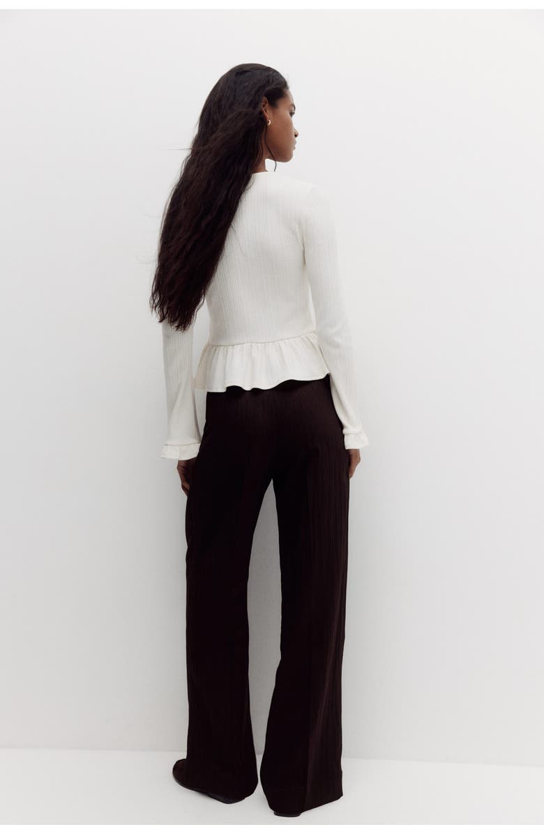 H&M Crinkled Tailored Trousers, Alternate, color, 