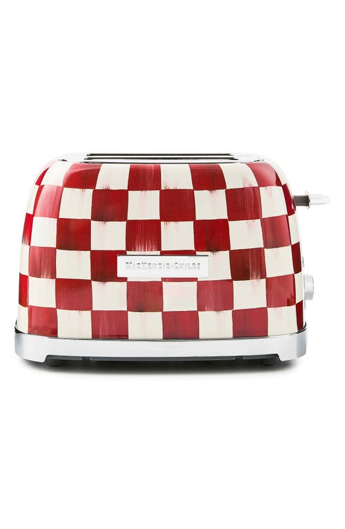Mackenzie-childs Mackenzie Childs Cherry Check 2-slice Toaster In Red