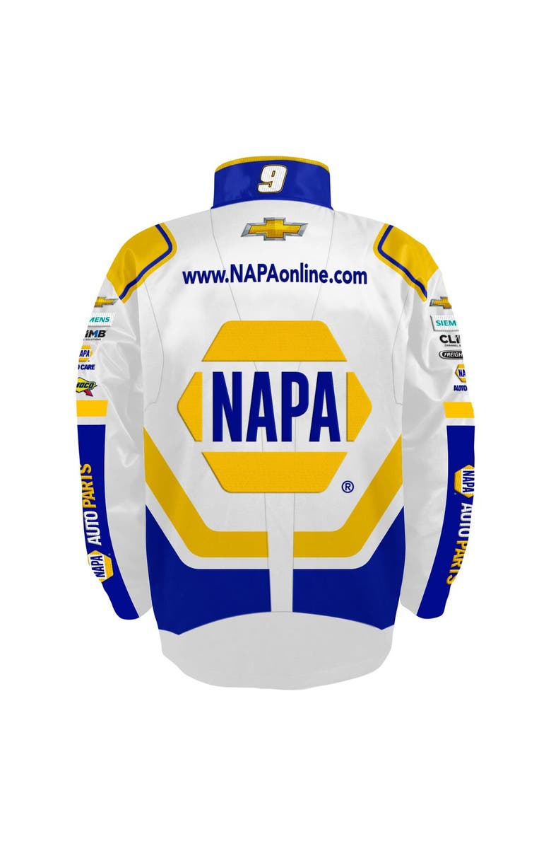 HENDRICK MOTORSPORTS TEAM COLLECTION Men's Hendrick Motorsports Team Collection White Chase Elliott NAPA Full-Snap Nylon Uniform Jacket, Alternate, color, White