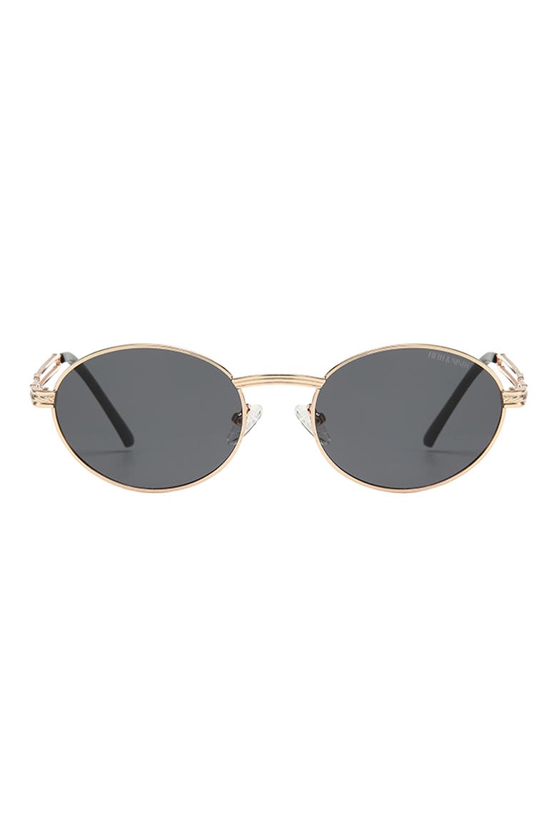 Blake 52mm Polarized Oval Sunglasses, Main, color, BLACK/GOLD