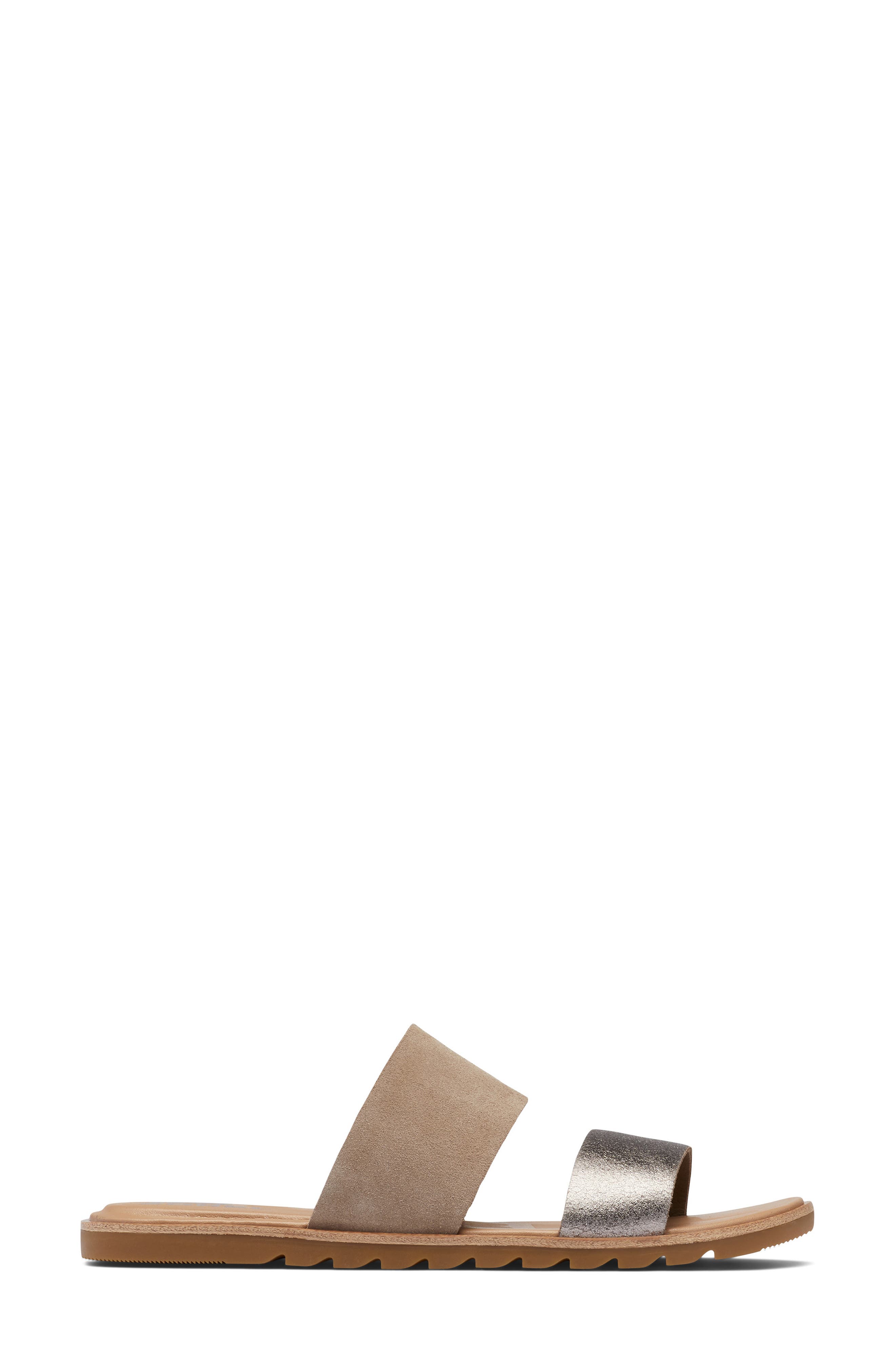 Ella II Slide Sandal, Alternate, color, ASH BROWN/ WHITE