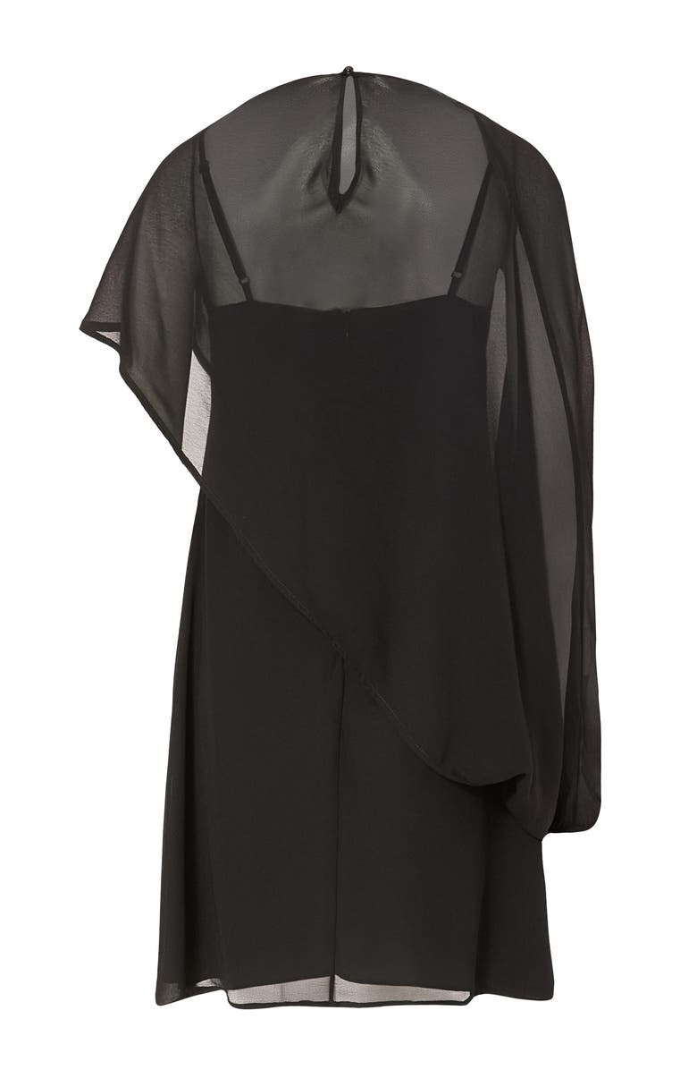 QUIZ Chiffon Two-in-One Mini Dress, Alternate, color, Black