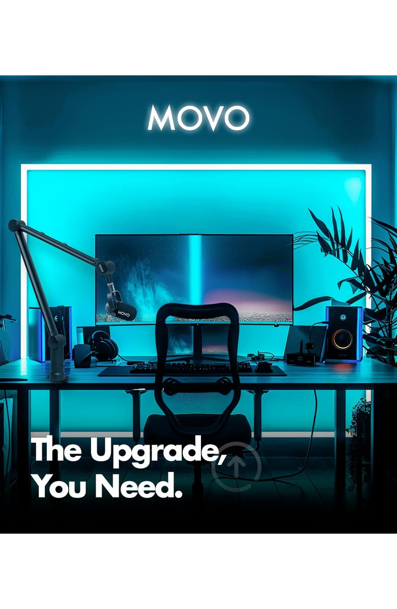 MOVO CastMic Dynamic XLR Podcast Microphone for PC, Gaming, Streaming, YouTube, and Musicians, Alternate, color, Black