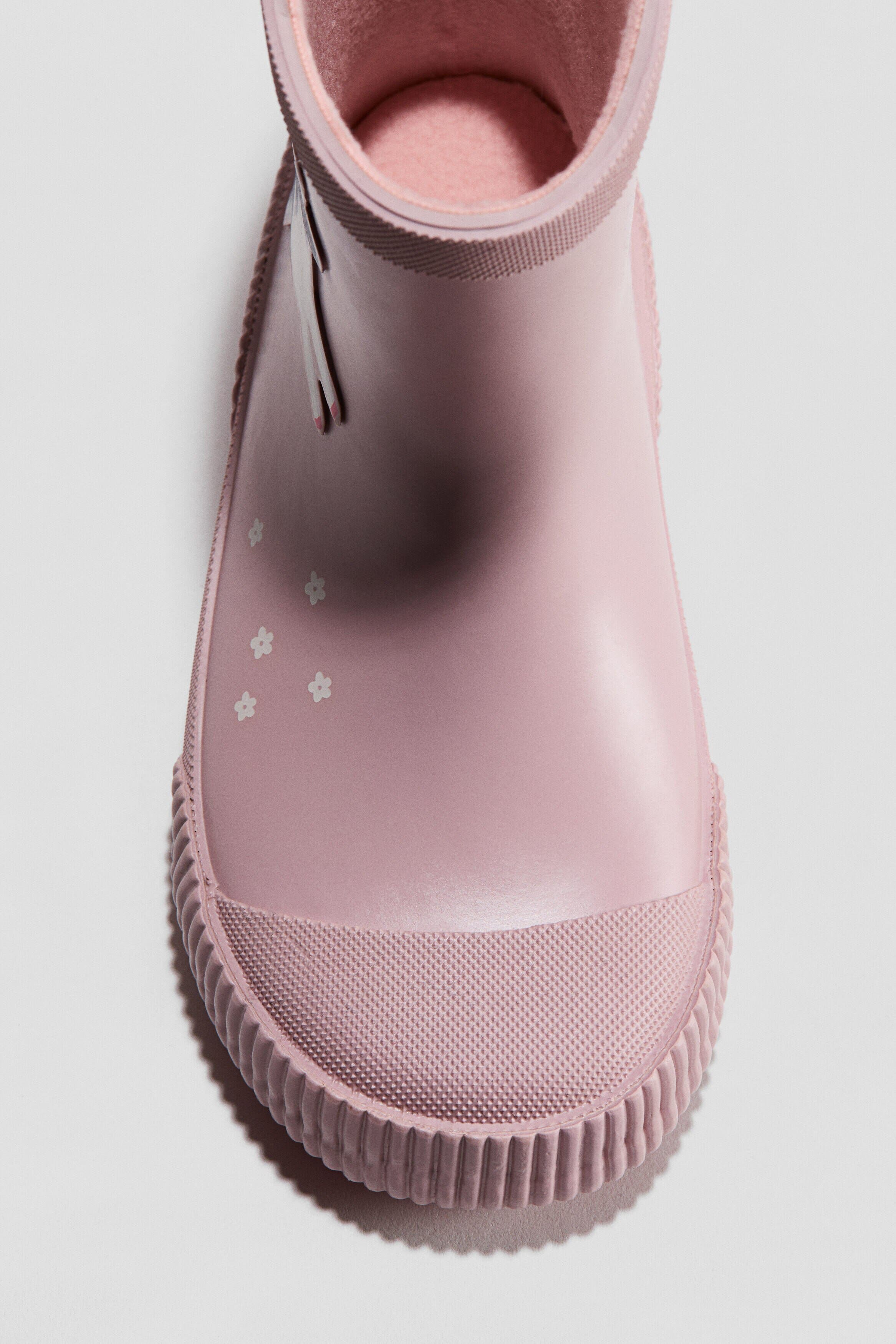 Fleece-lined Rubber Boots, Alternate, color, Light dusty pink/unicorn