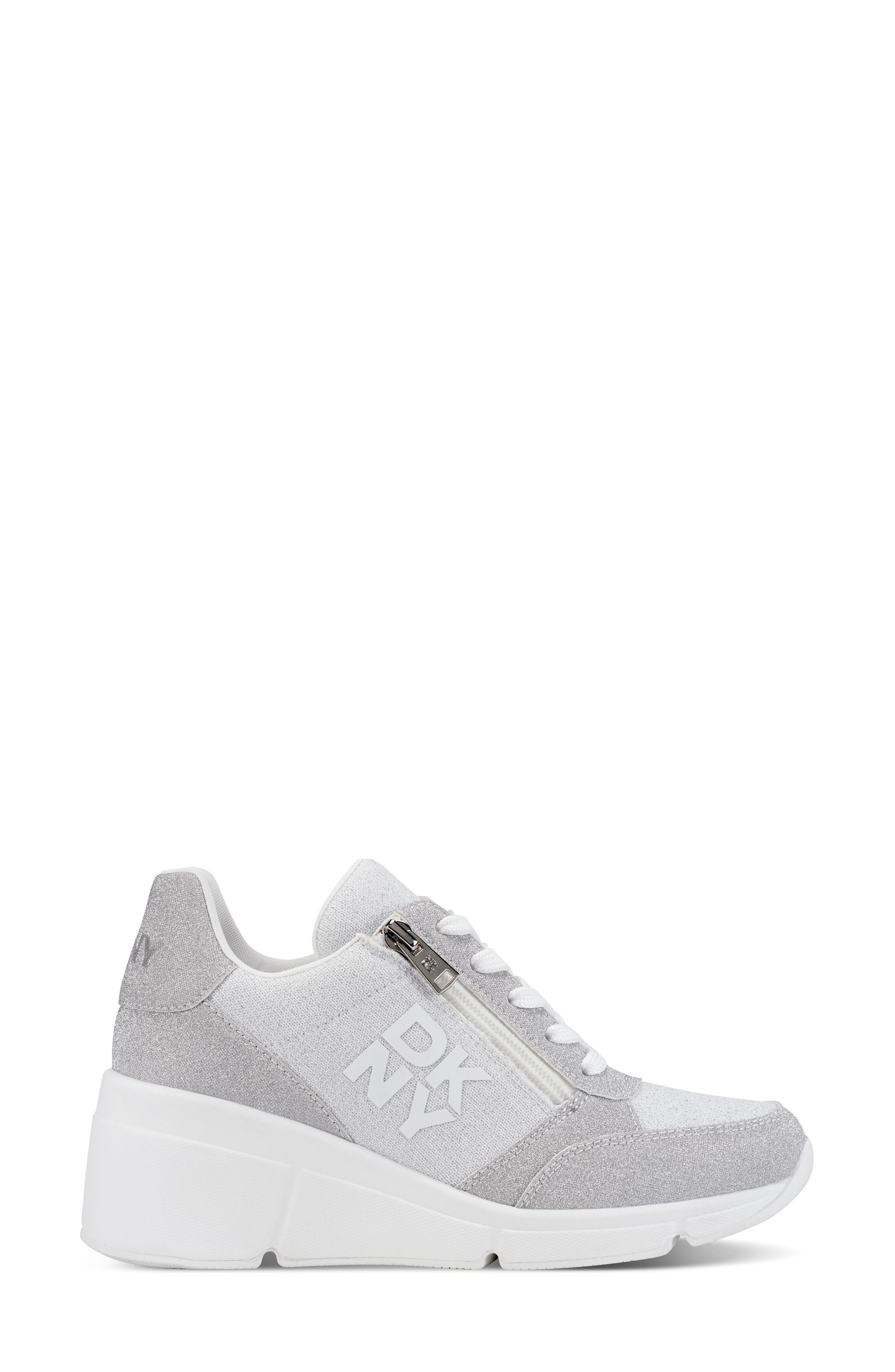 DKNY Sorvino Wedge Sneaker, Alternate, color, White