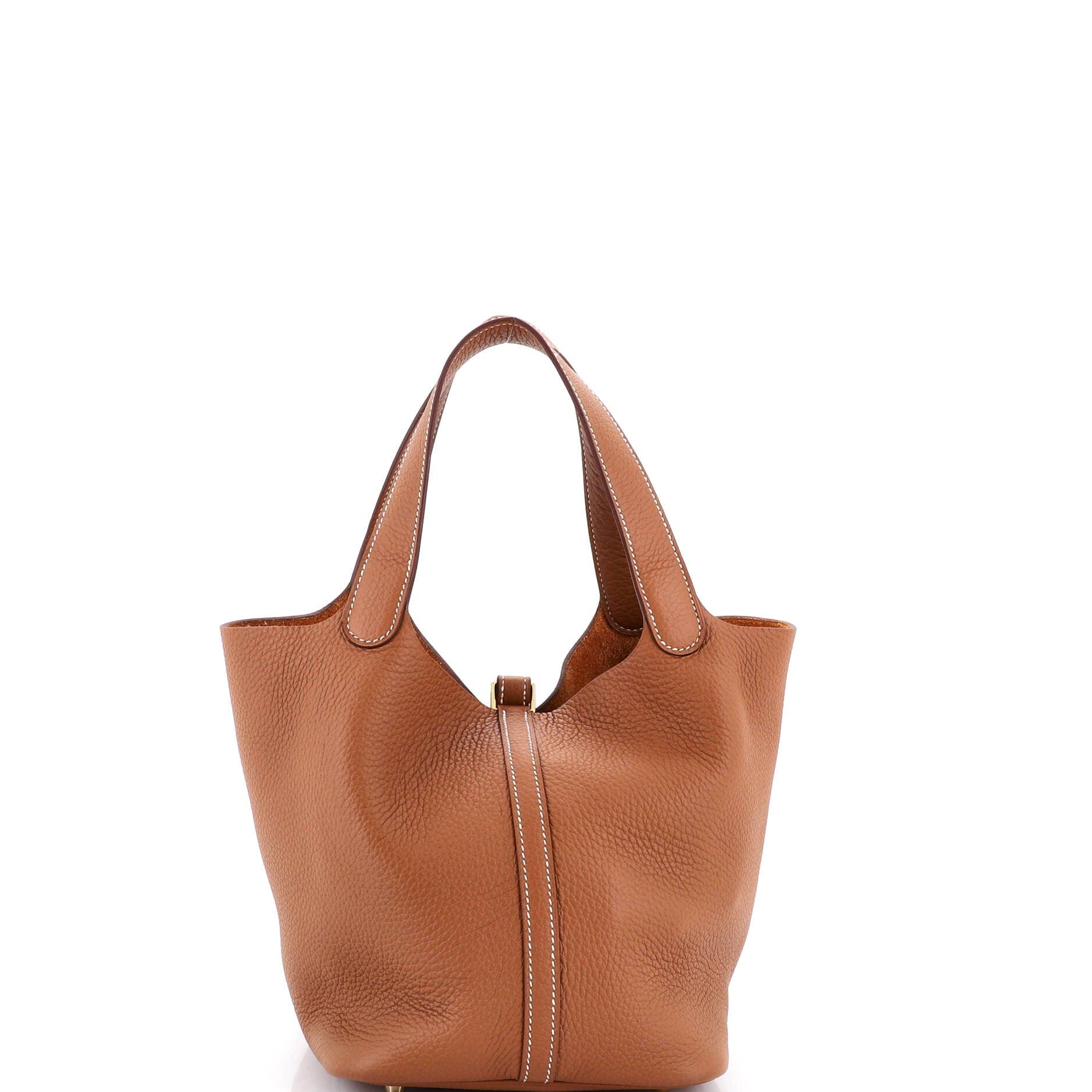 Pre-Owned Hermes Picotin Lock Bag Clemence MM, Alternate, color, Gold