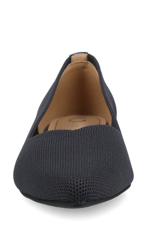 Journee Collection Minnah Knit Almond Toe Flat In Navy