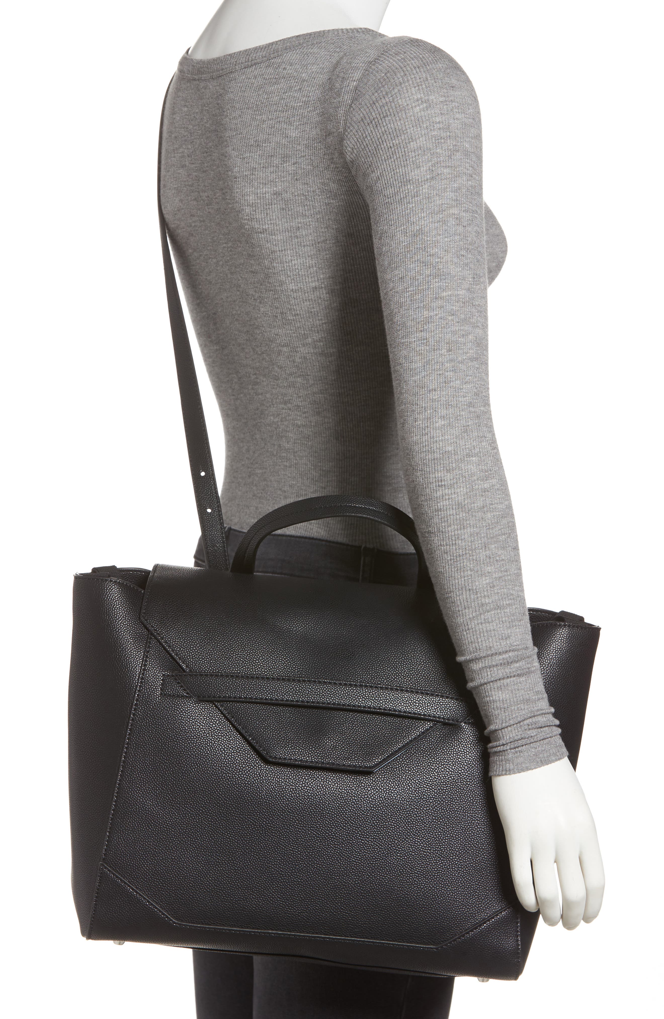 The Honest Company Convertible Faux Leather Diaper Tote, Alternate, color, 