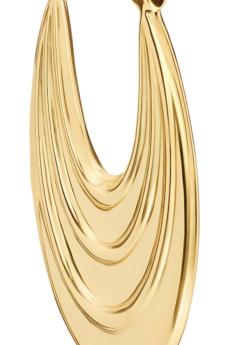 Long Textured Hoop Earrings, Alternate, color, GOLD