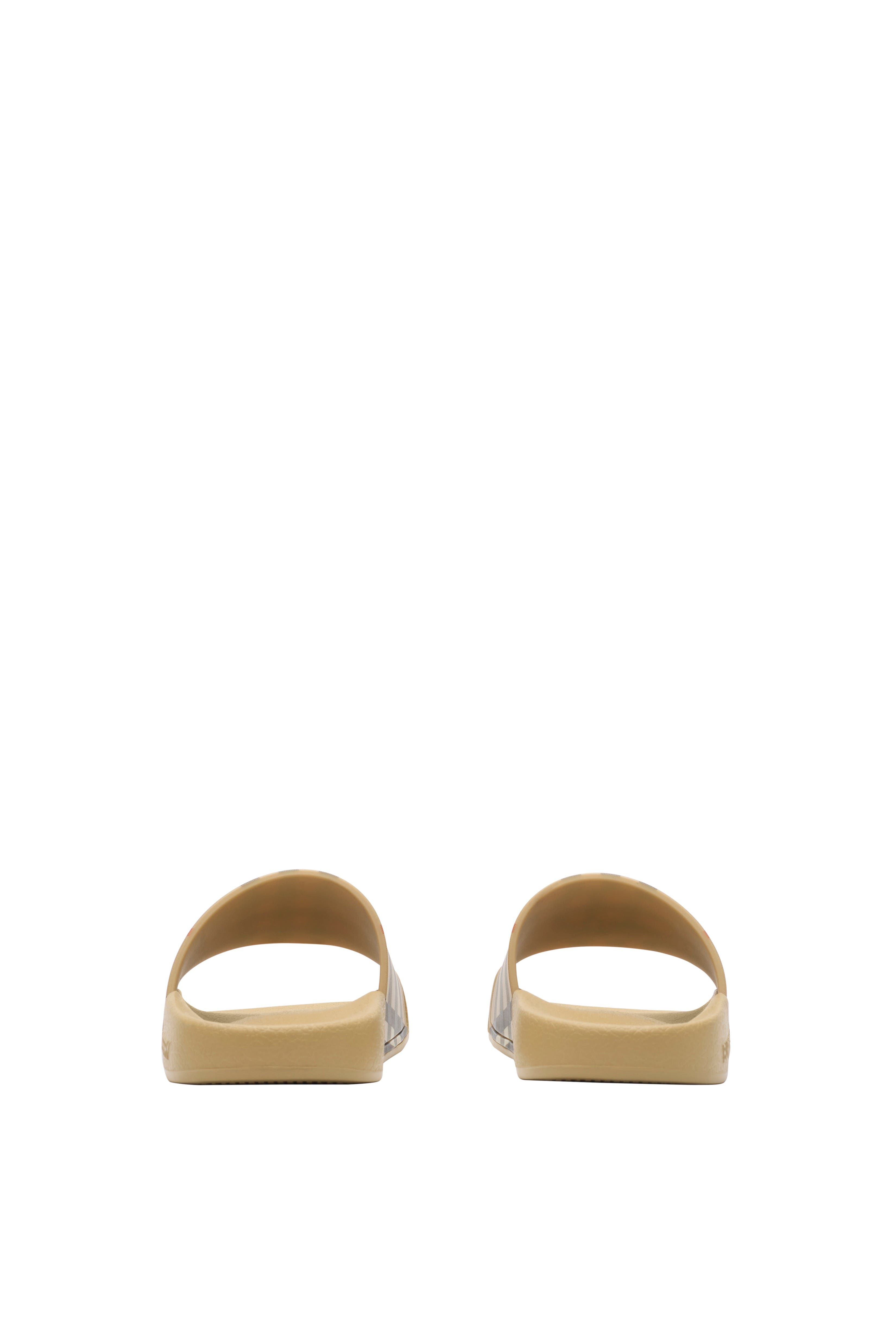 Burberry Check Slides, Alternate, color, Sand Beige
