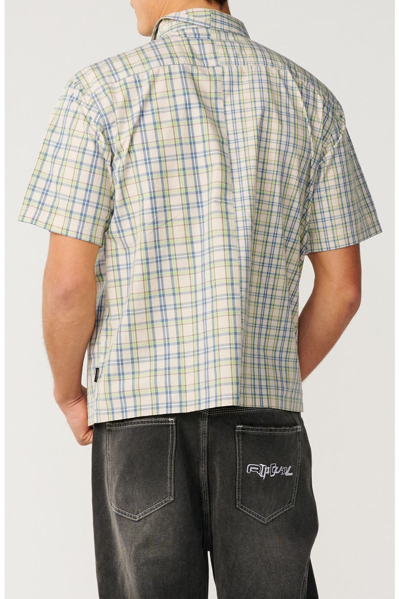 Archive Mix Up Check Short Sleeve Cotton Button-Up Shirt, Alternate, color, VINTAGE WHITE
