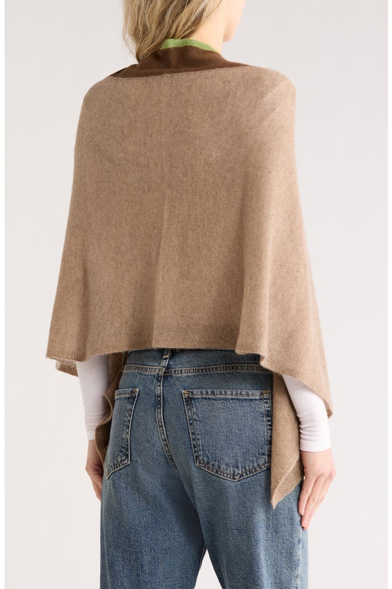 Colorblock Cashmere Poncho, Alternate, color, BEIGE/ MARO GLACE/ SAPLING