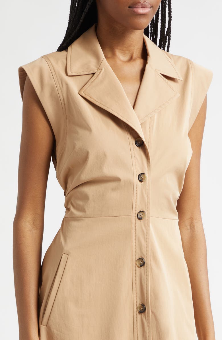 Veronica Beard Orla Linen Blend Maxi Shirtdress, Alternate, color, Khaki