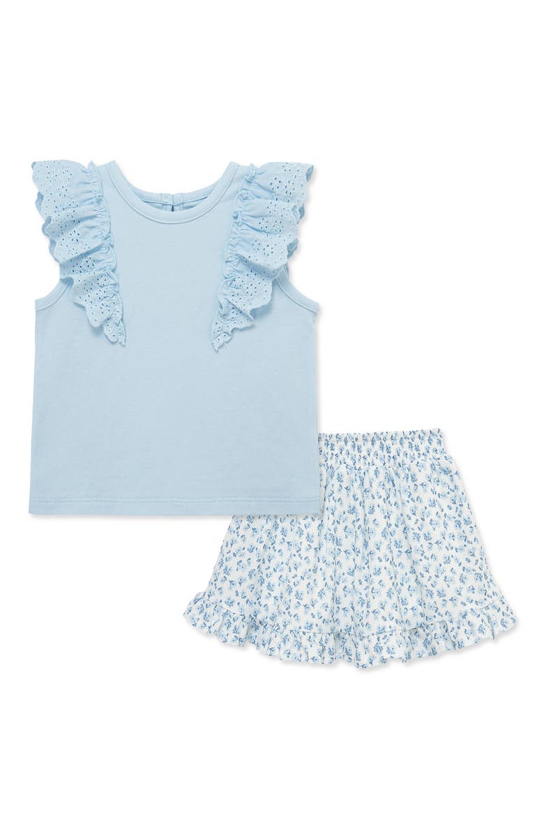 Ditsy Top & Skort Set, Main, color, FLORAL