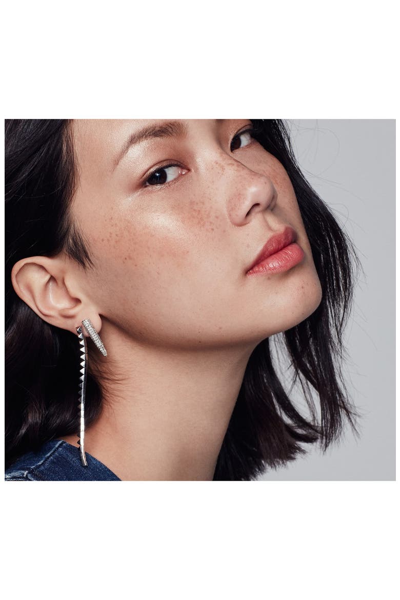 'Pyramid Tennis' Drop Earrings, Alternate, color, ROSE GOLD