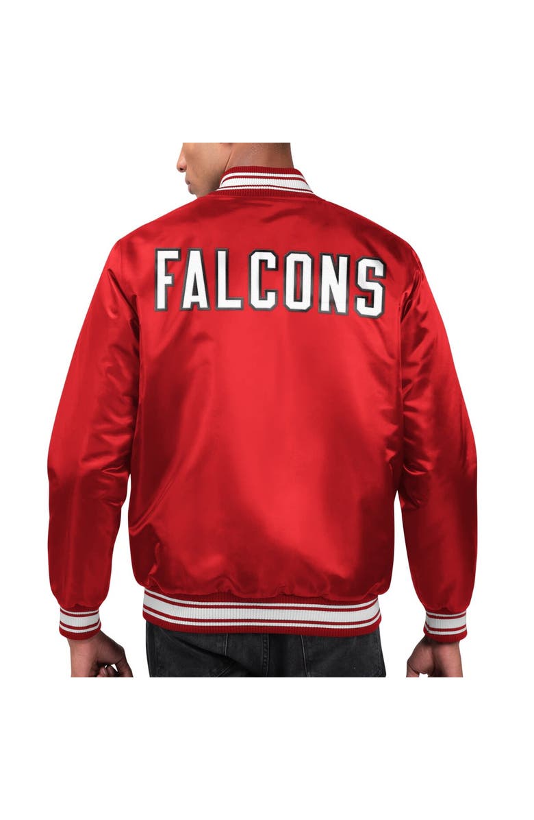 STARTER Men's Starter Red Atlanta Falcons Locker Room Satin Varsity Full-Snap Jacket, Alternate, color, Red
