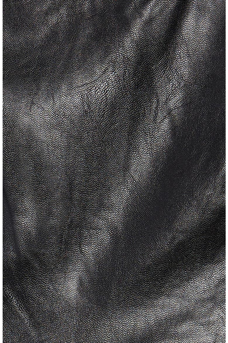 Kids' Faux Leather Flounce Dress, Alternate, color, BLACK