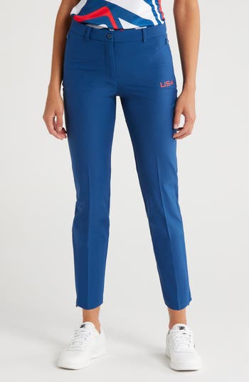J. Lindeberg Pia Performance Crop Golf Pants In Estate Blue