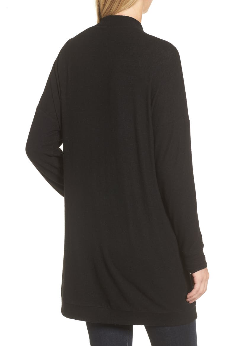 Gibson Rib Knit Cardigan, Alternate, color, BLACK SOLID
