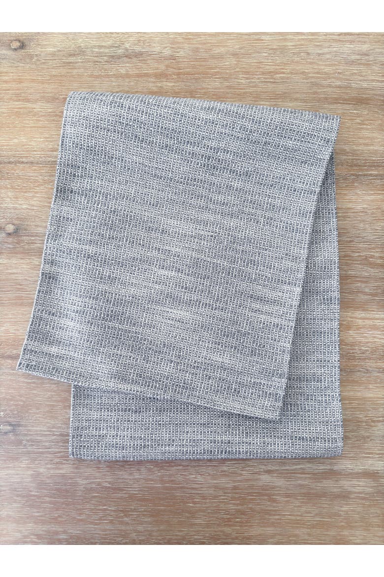 Seaside Smooth Indoor Outdoor Table Runner, Alternate, color, grey