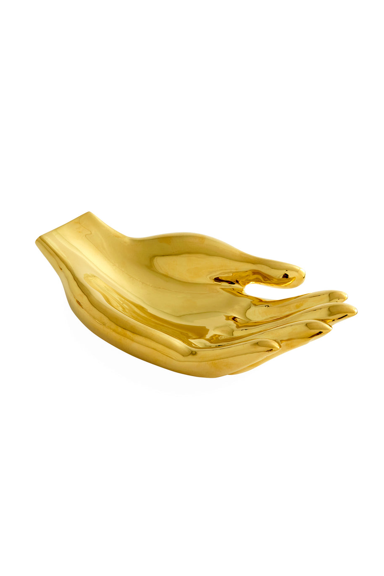 Brass Hand Decorative Bowl, Alternate, color, Polished Brass