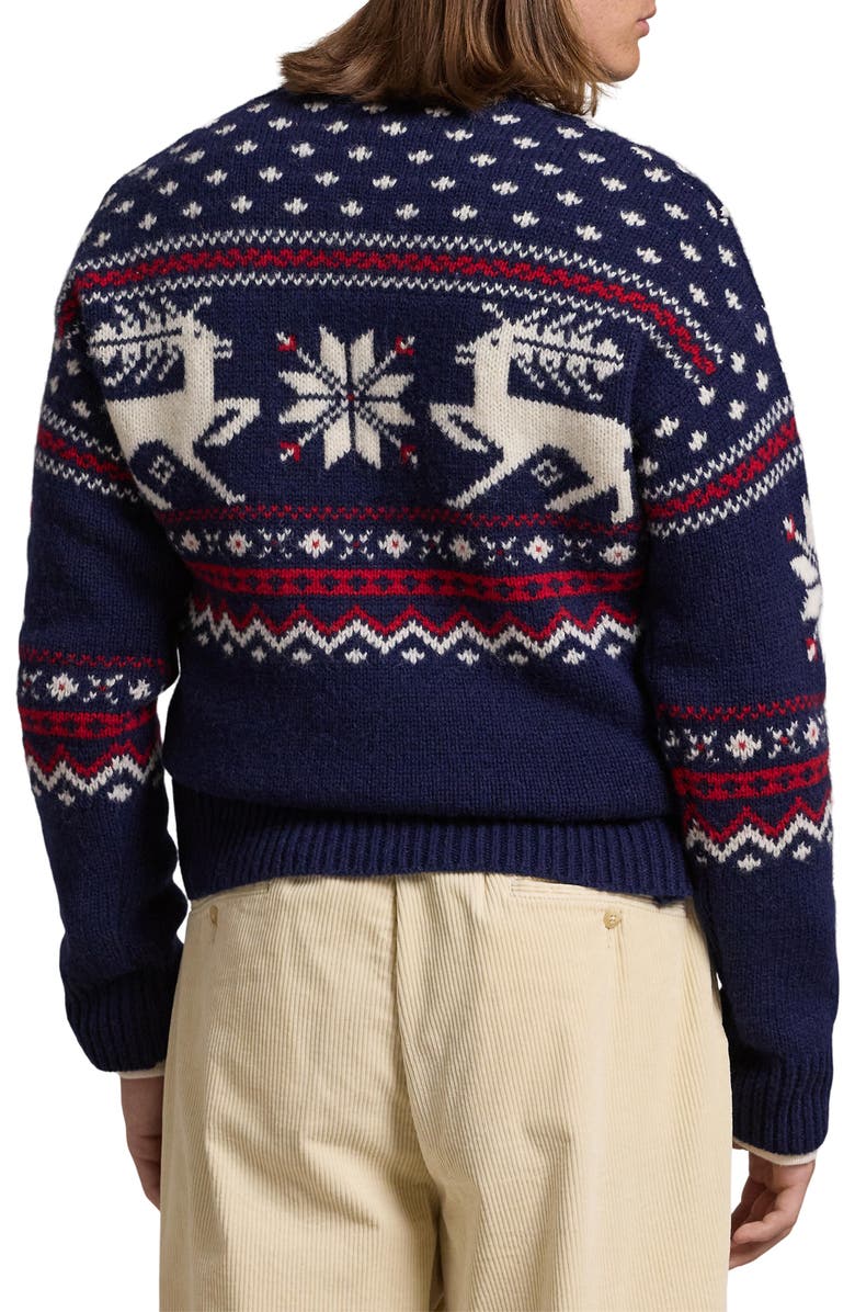 Polo Ralph Lauren Reindeer Jacquard Wool Sweater, Alternate, color,