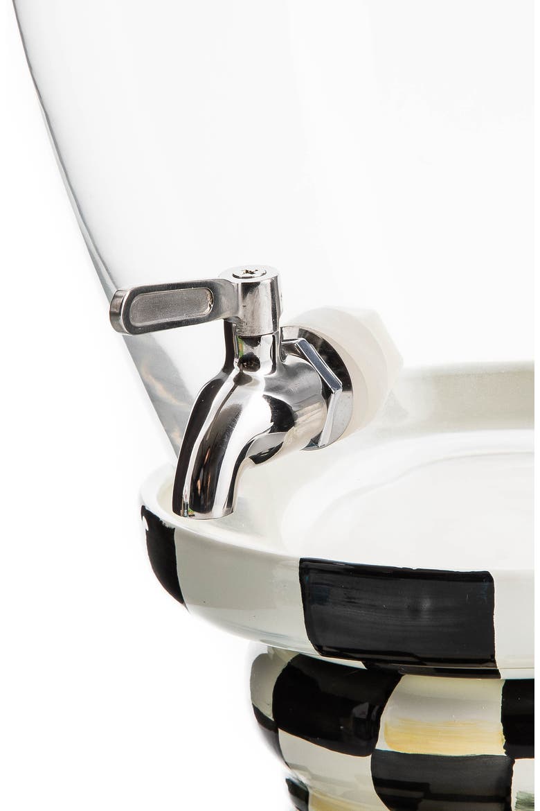 Courtly Check Enamel Beverage Hostess, Alternate, color, BLACK/ WHITE