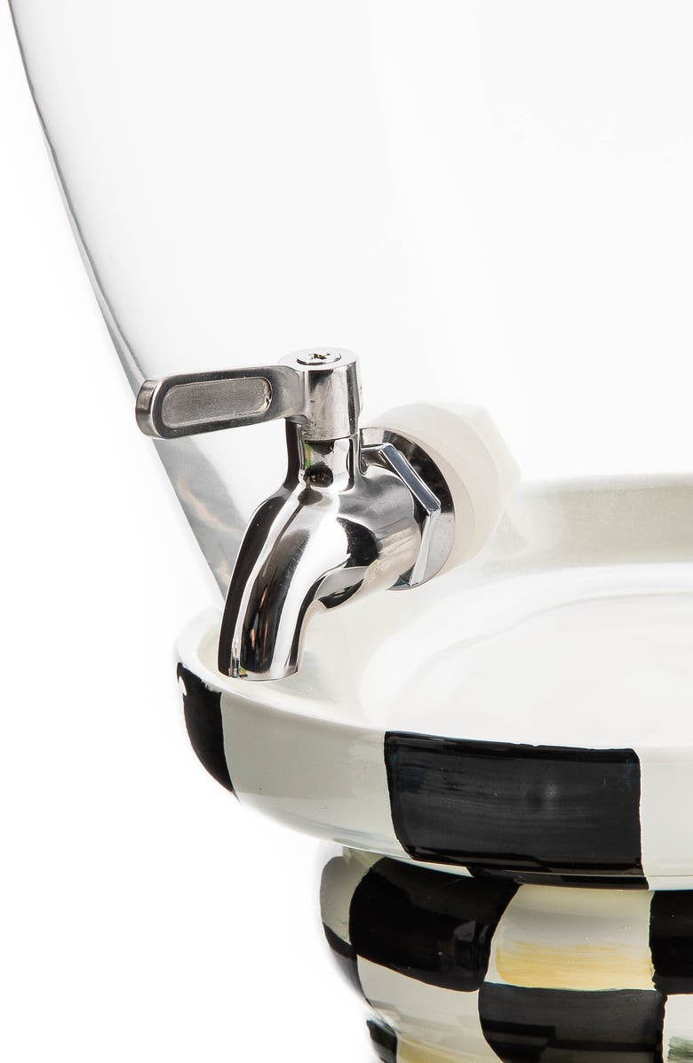 MACKENZIE CHILDS Courtly Check Enamel Beverage Hostess, Alternate, color, Black/ White