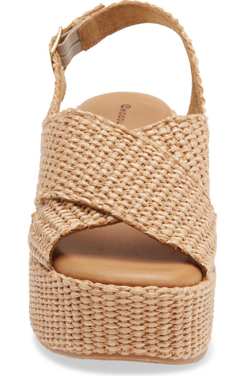Chocolat Blu Jacen Slingback Wedge Platform Sandal, Alternate, color, Natural Raffia