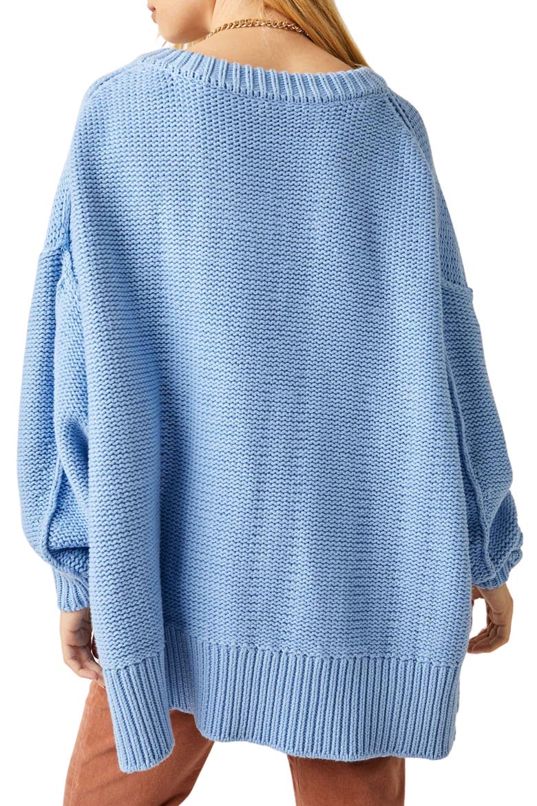 Alli V-Neck Sweater, Alternate, color, PLACID BLUE