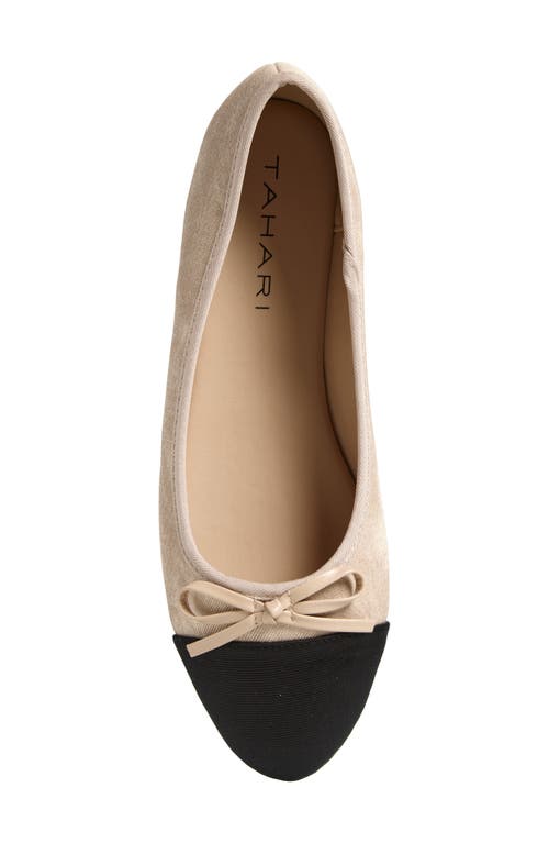 T Tahari Geneva Cap Toe Ballet Flat In Natural