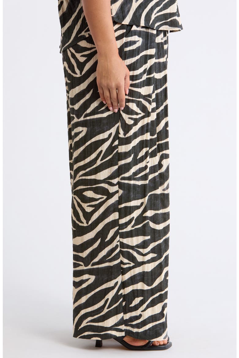Skyrise Pleated Palazzo Pants, Alternate, color, CHARCOAL/ ECRU