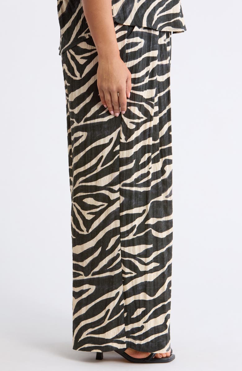 Wit & Wisdom Skyrise Pleated Palazzo Pants, Alternate, color, Charcoal/ Ecru