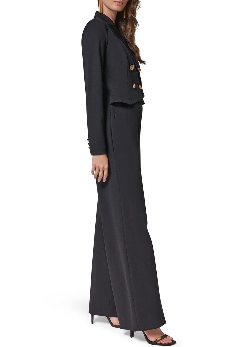 Long Sleeve Double Breasted Jumpsuit, Alternate, color, BLACK/ BLACK