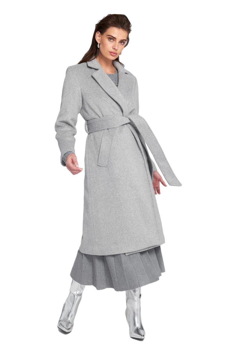 Melton Wrap Coat Belted/Wrap, Alternate, color, Grey