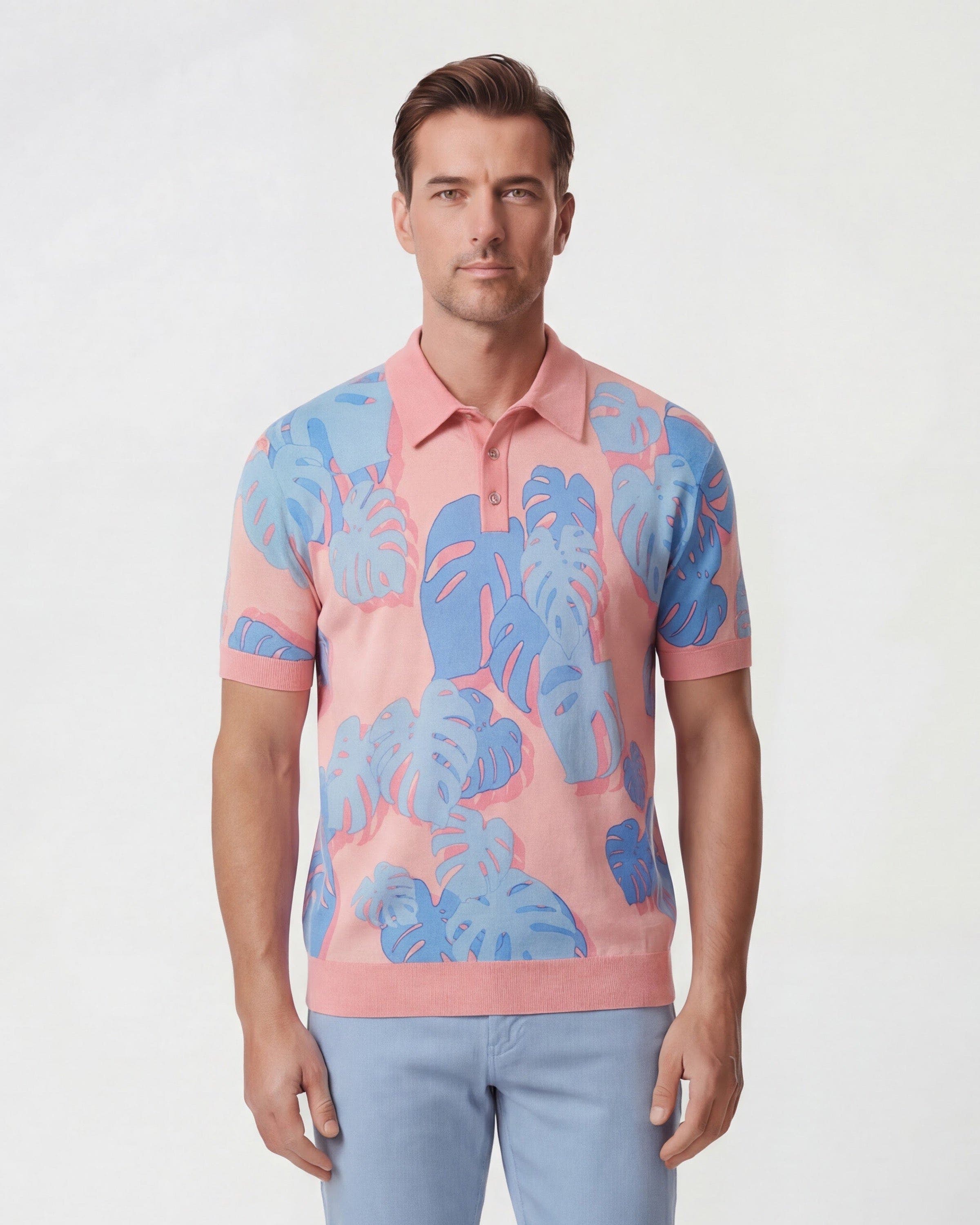 selected MONSTERA FLORAL CORAL