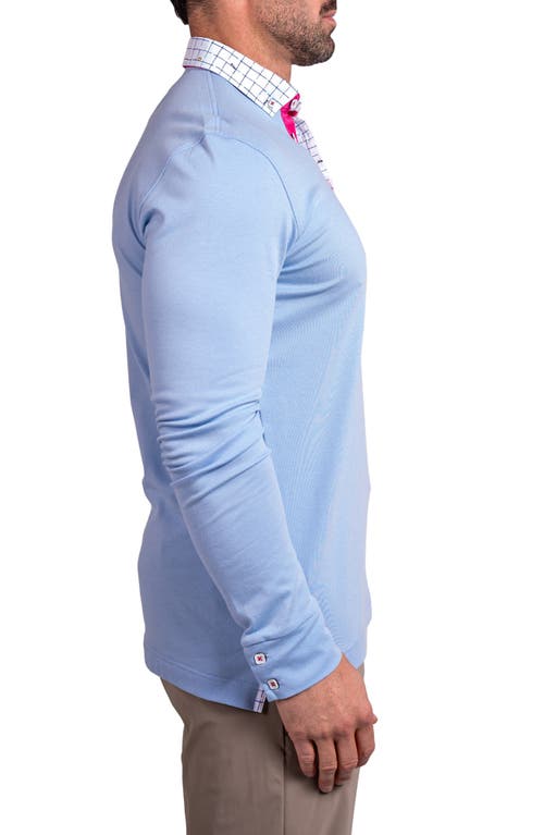 Maceoo Newton Ascension0006 Blue Long Sleeve Button-down Polo In Blue